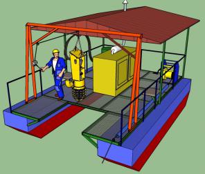 Миниземснаряд для сапропеля на базе землесоса Pilemaster